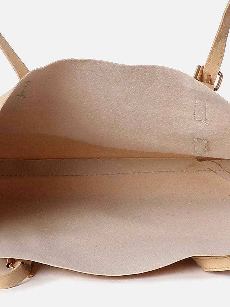 SOLID BEIGE TOTE BAG