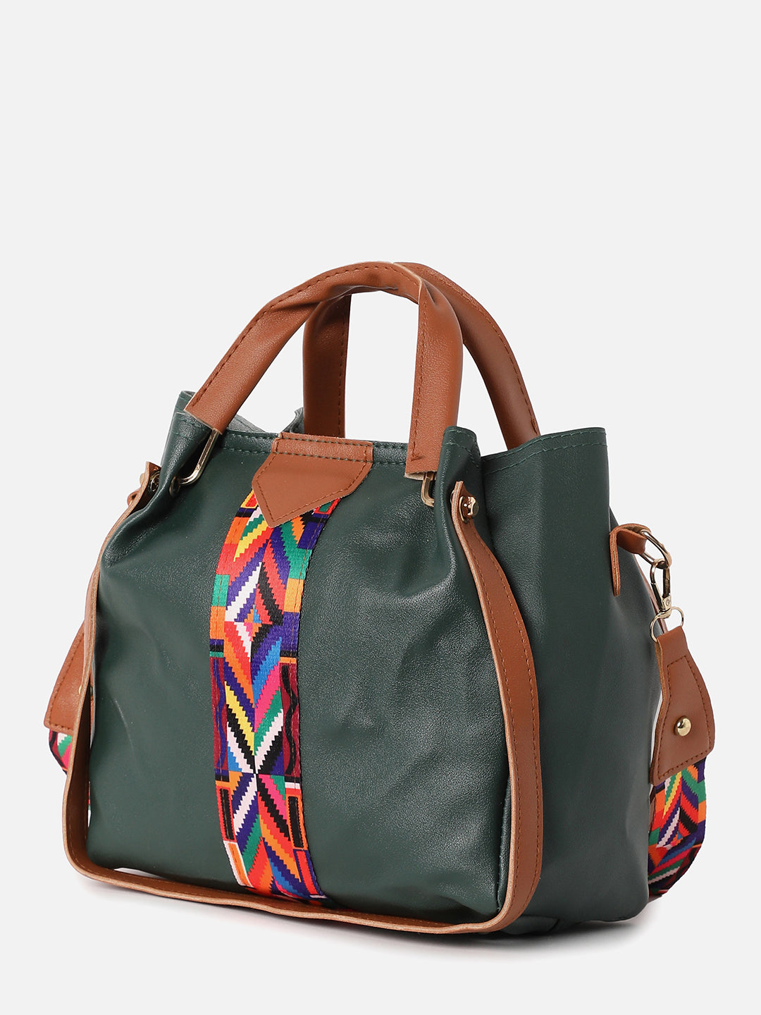 Bianca Green Handbag & Pouch Set