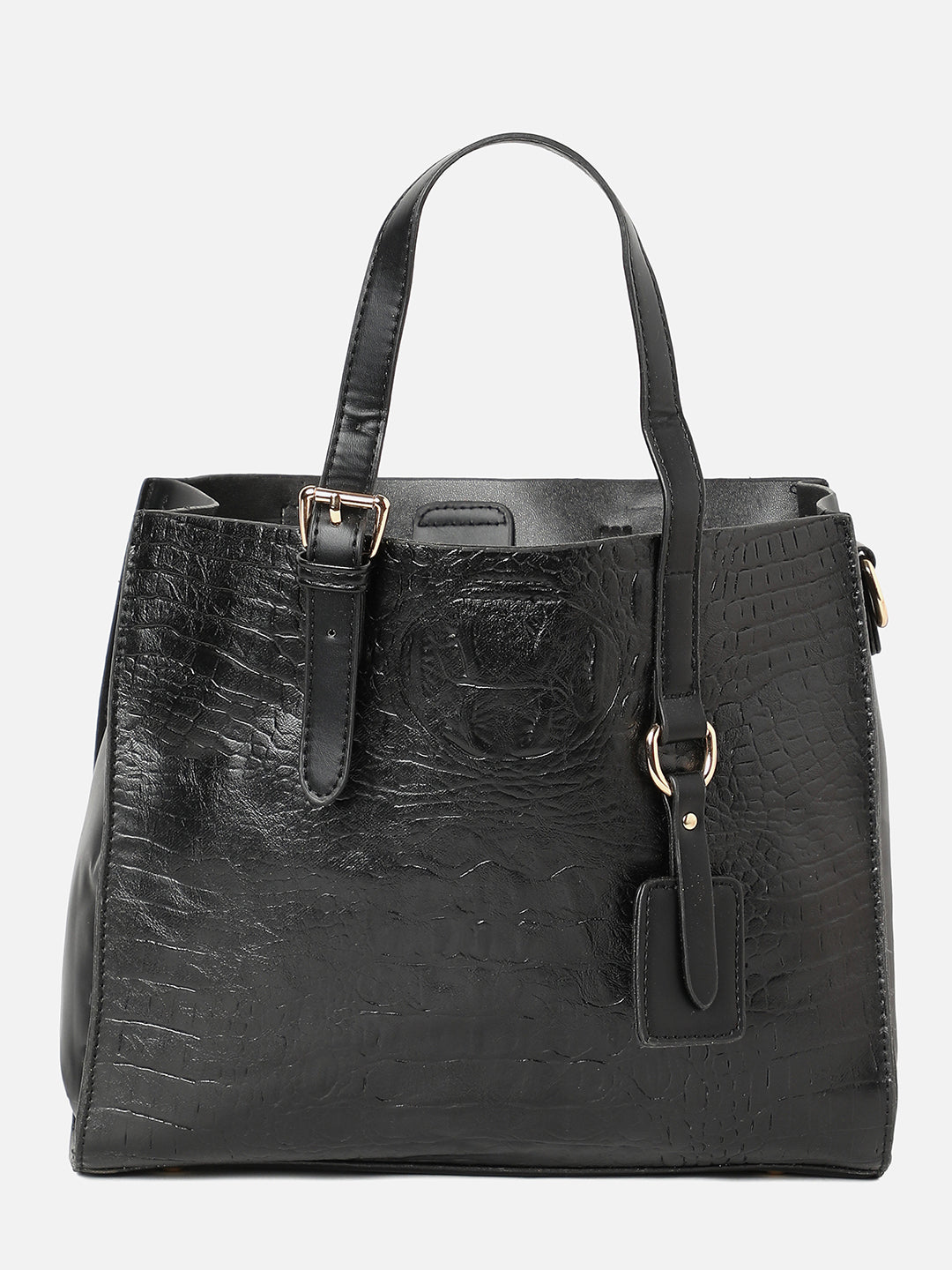 Phantom Black Handbag With Pouch Set