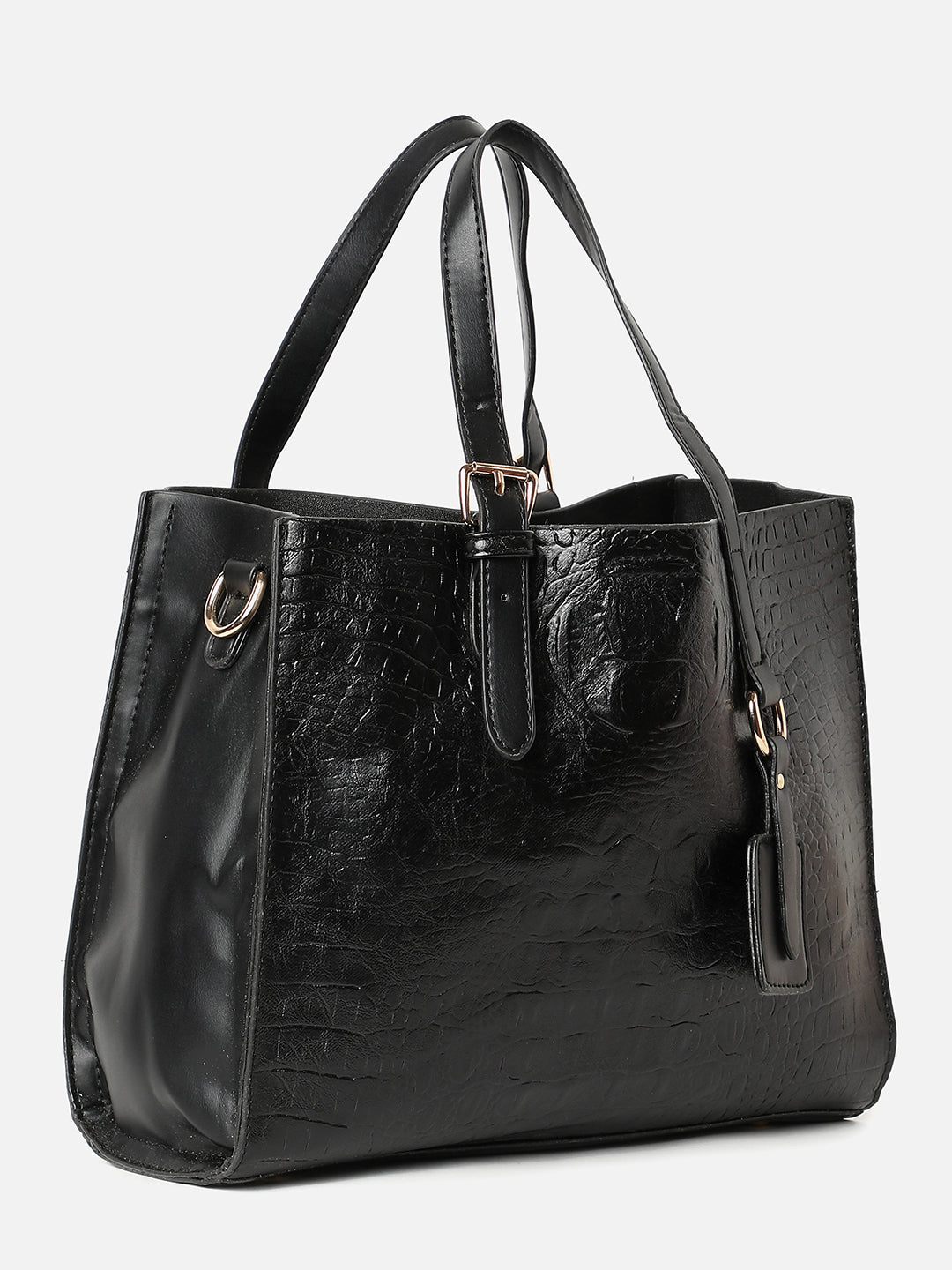 Phantom Black Handbag With Pouch Set