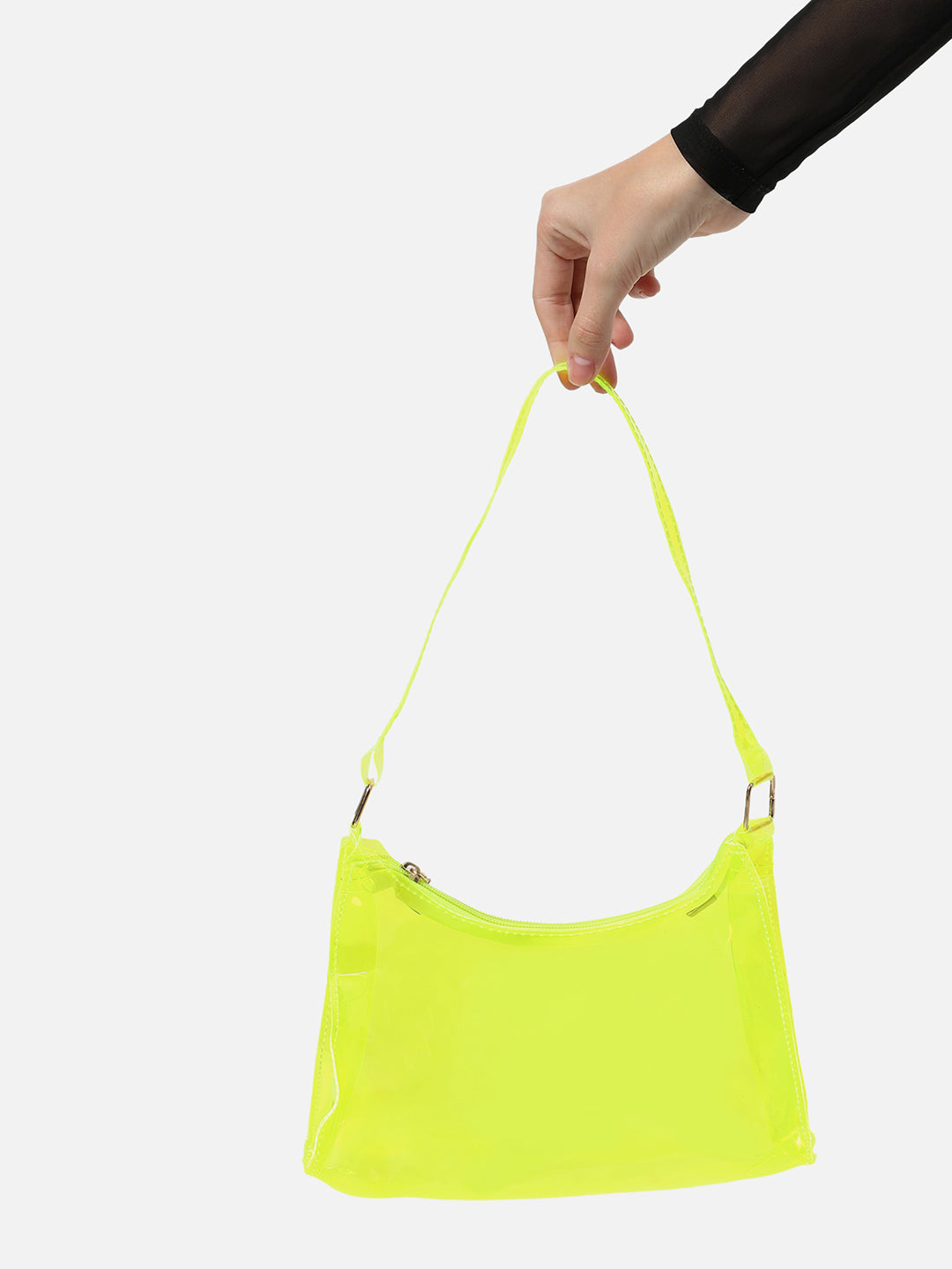 NEON YELLOW TRANDPARENT SHOULDER BAG