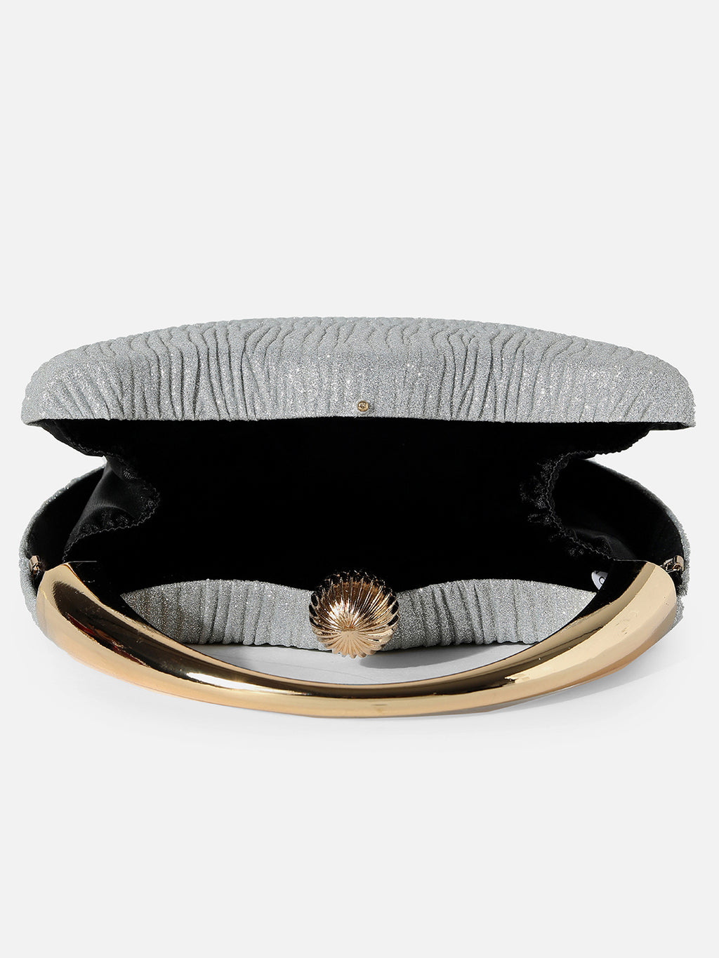 Glimmering Glitz Silver Clutch