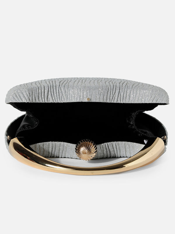 Glimmering Glitz Silver Clutch