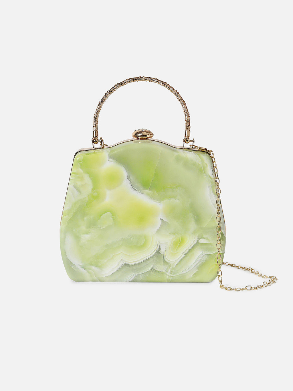 Marble Maven Lime Green Clutch