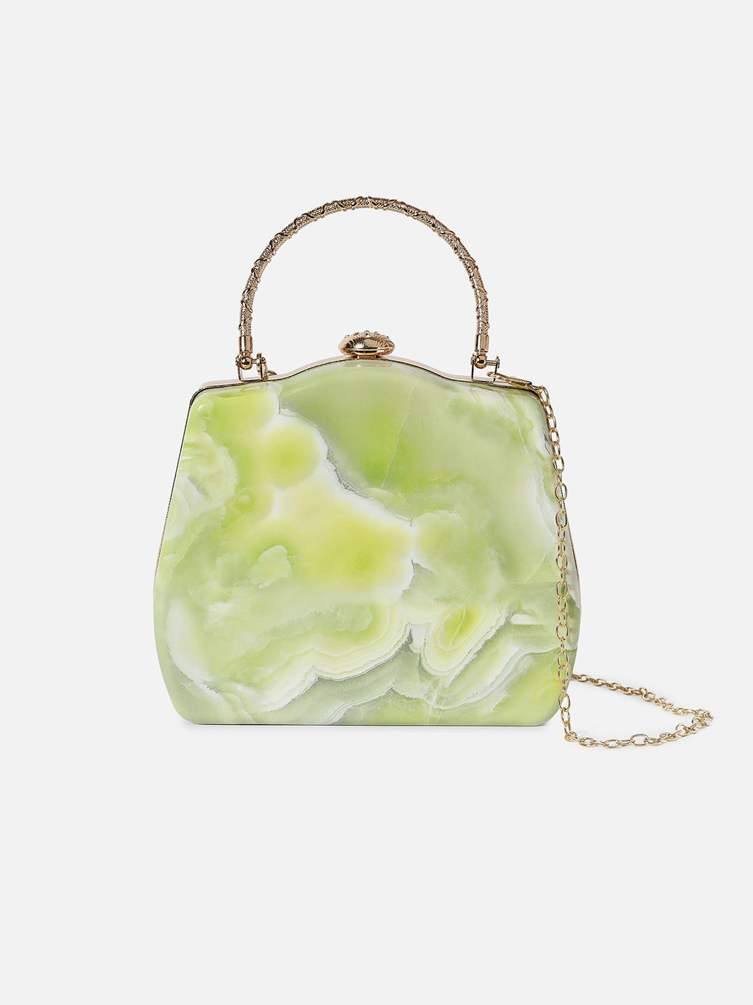 Marble Maven Lime Green Clutch