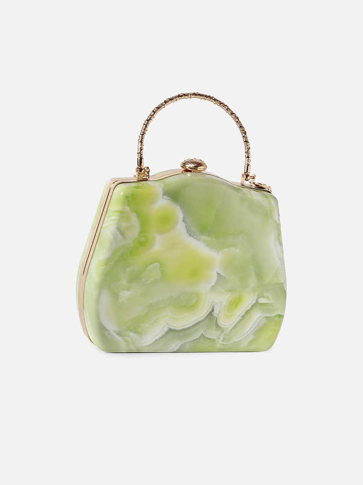 Marble Maven Lime Green Clutch