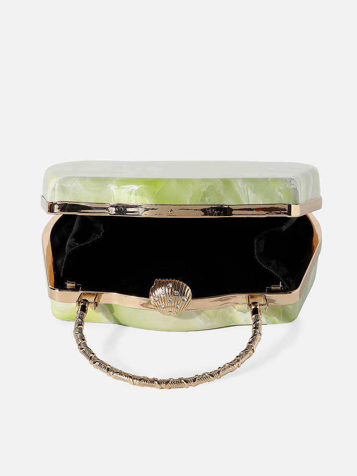 Marble Maven Lime Green Clutch