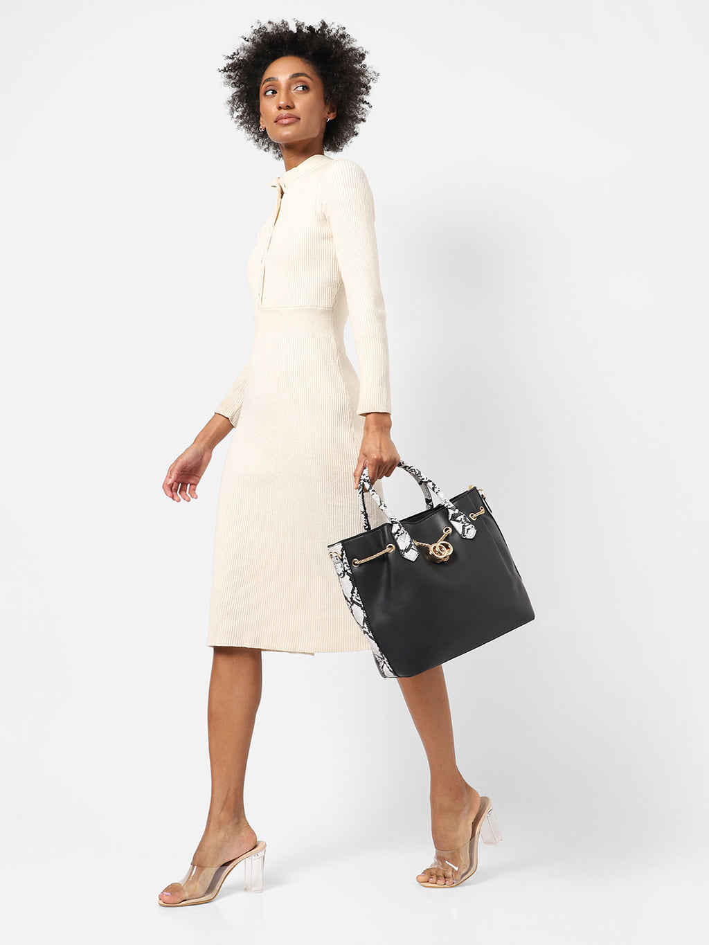 Stella Black HandBag With Pouch Set