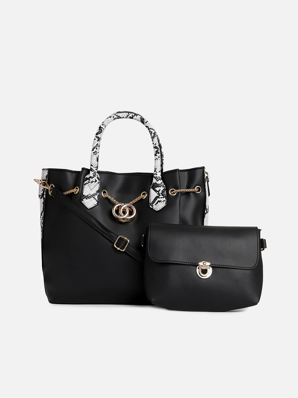 Stella Black HandBag With Pouch Set