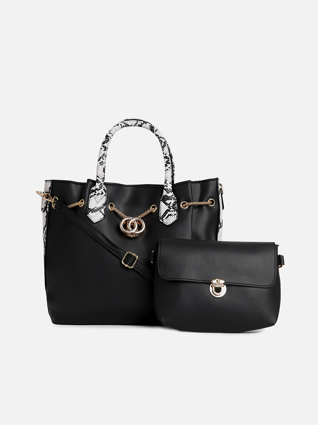 Stella Black HandBag With Pouch Set