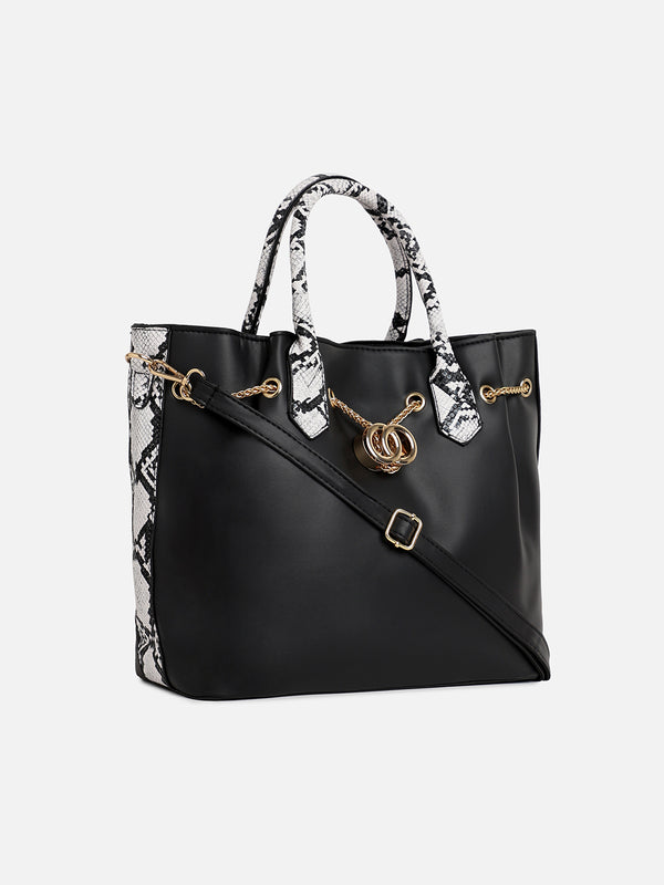 Stella Black HandBag With Pouch Set