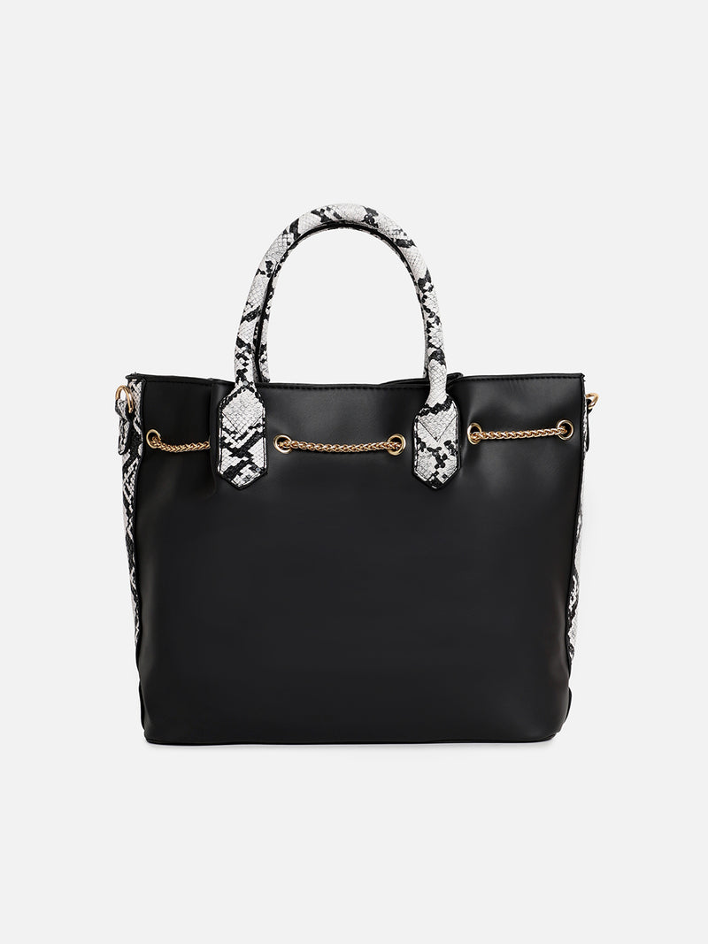 Stella Black HandBag With Pouch Set