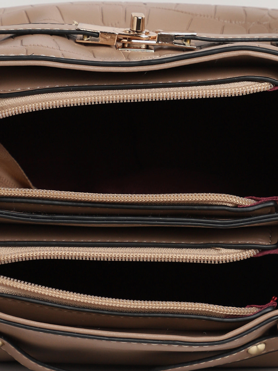 Evelyn Beige HandBag With Pouch Set