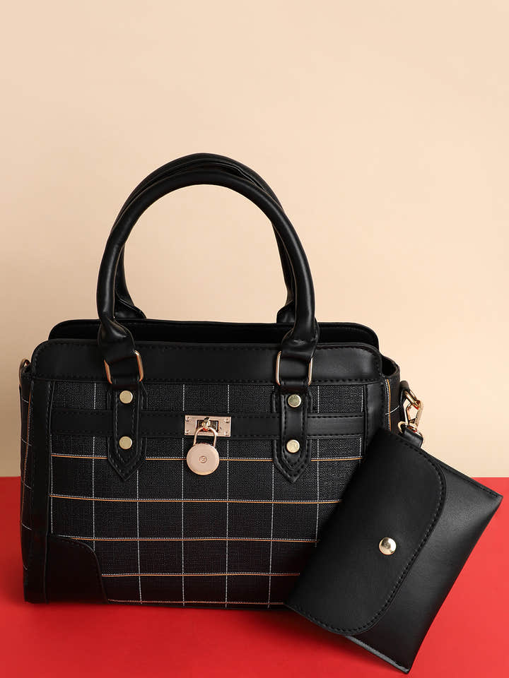 Noir Black Handbag With Pouch