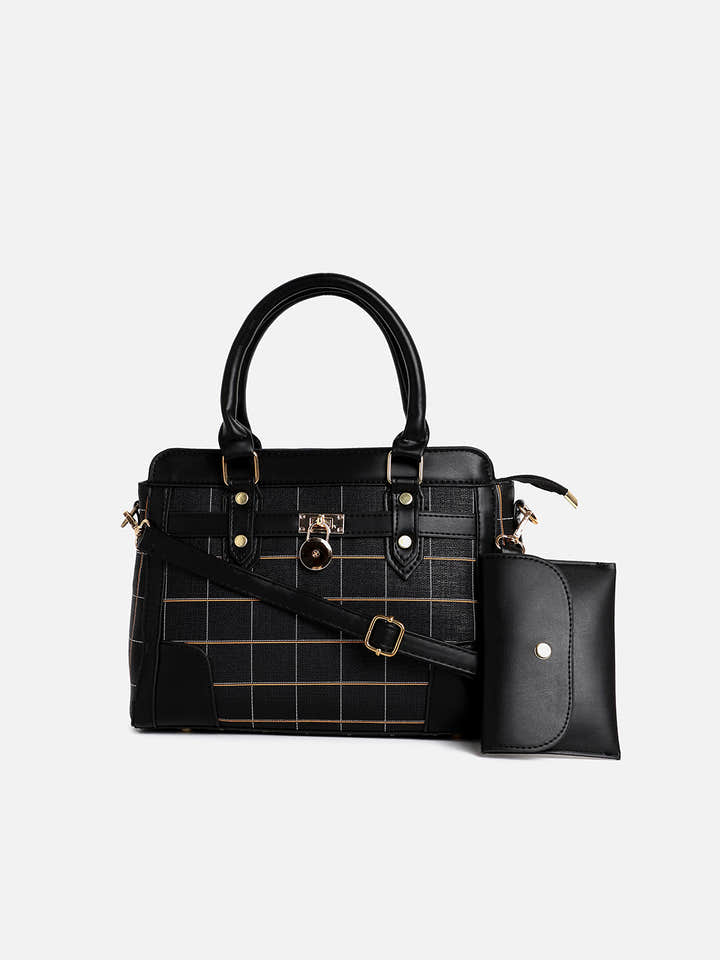 Noir Black Handbag With Pouch