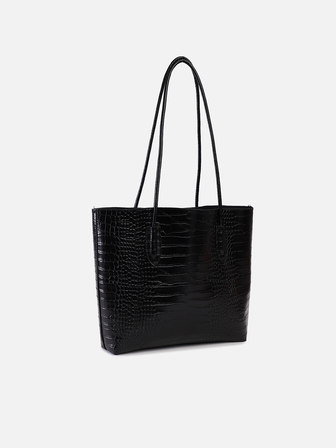Raven Black Tote Bag With Pouch Set