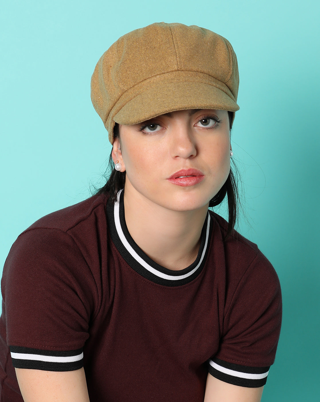 Beige Vintage Breton Cap