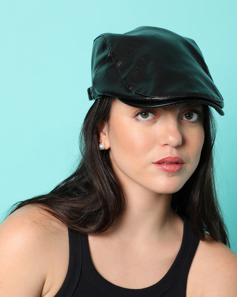 Black Solid Beret Cap
