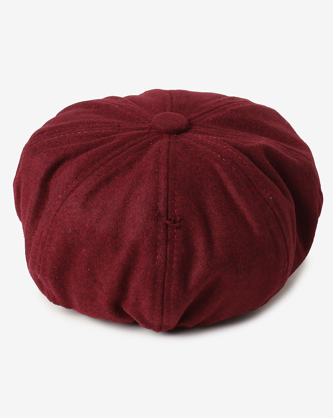 WOMEN SOLID MAROON VINTAGE NEWSBOY CAP