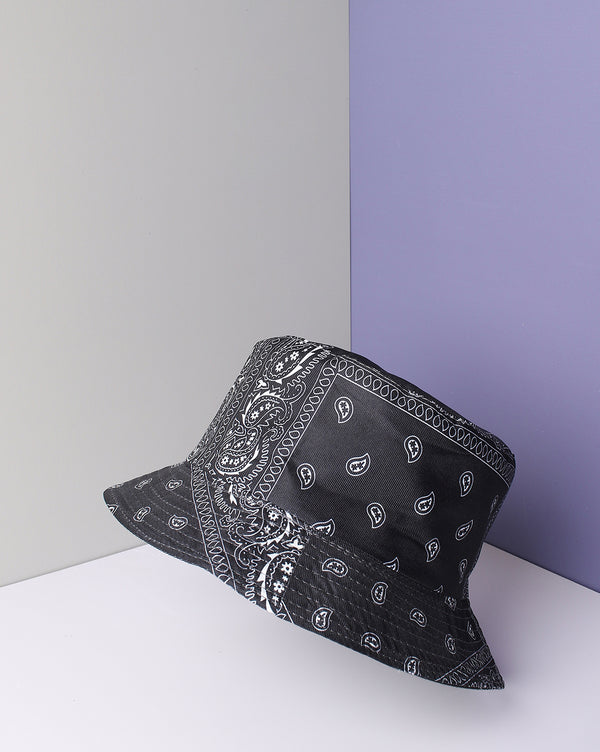 Black Vintage Bucket Cap