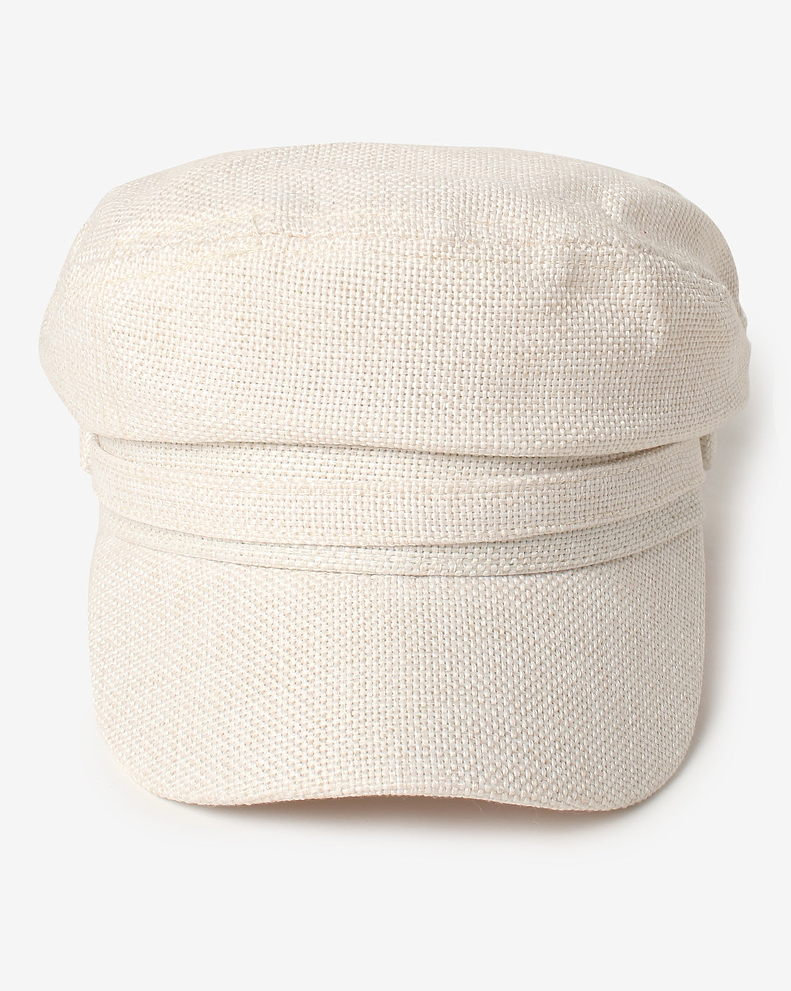 White Solid Vintage Breton Cap