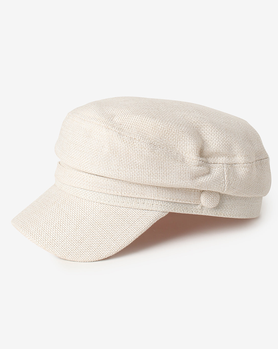 White Solid Vintage Breton Cap