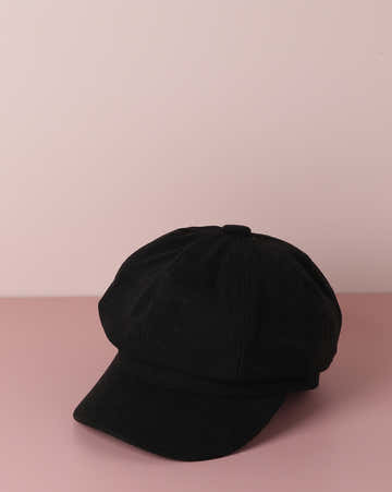 Black Vintage Newsboy Cap