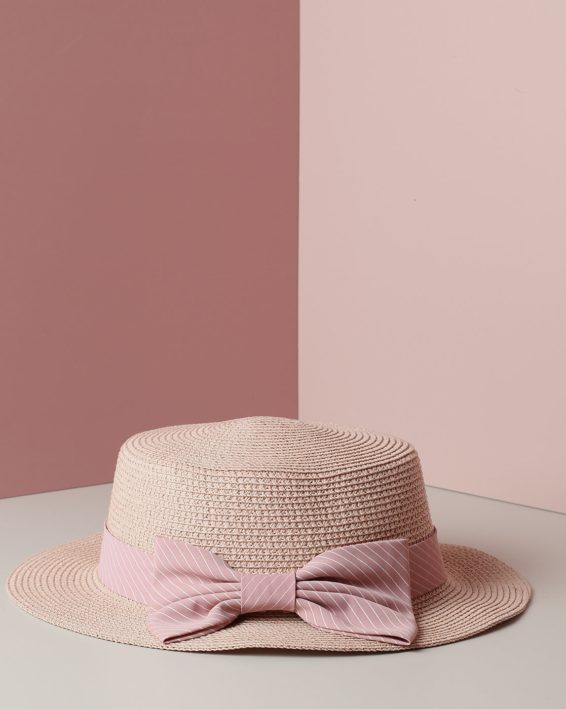 Beige Textured Scarf Sun Hat