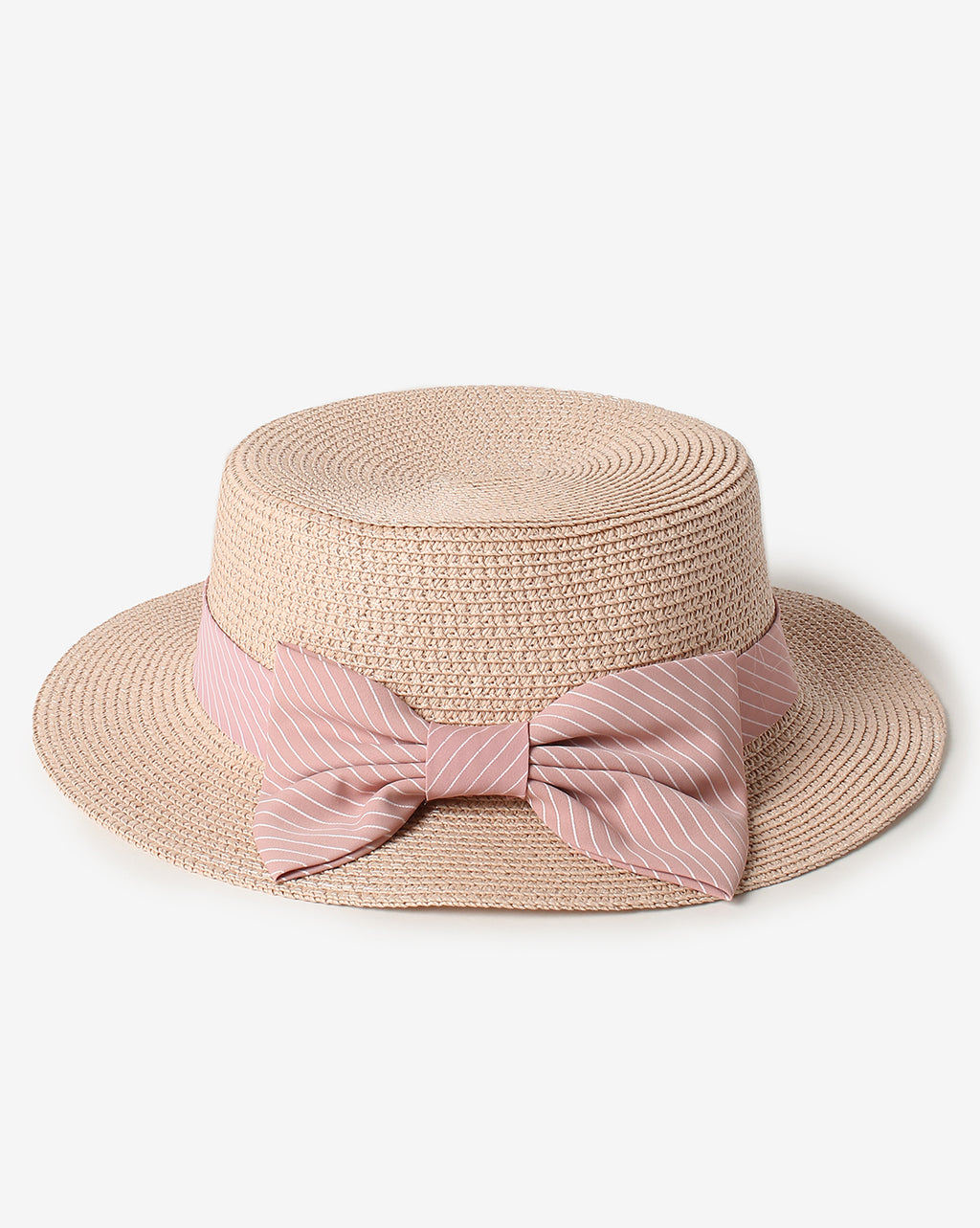 Beige Textured Scarf Sun Hat
