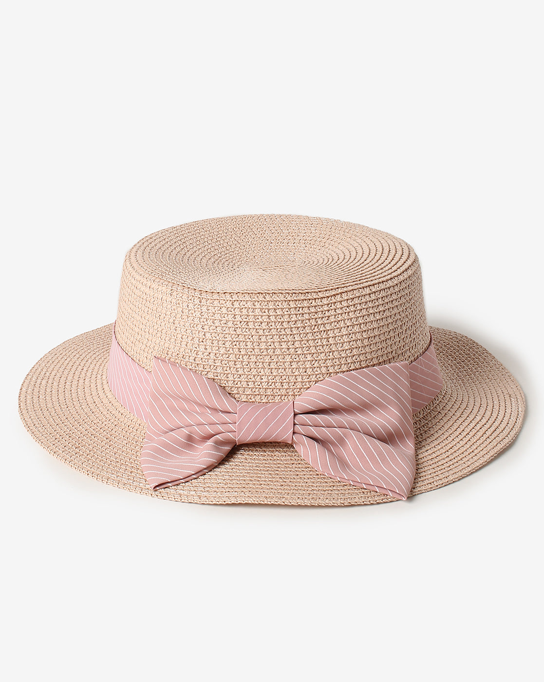 Beige Textured Scarf Sun Hat