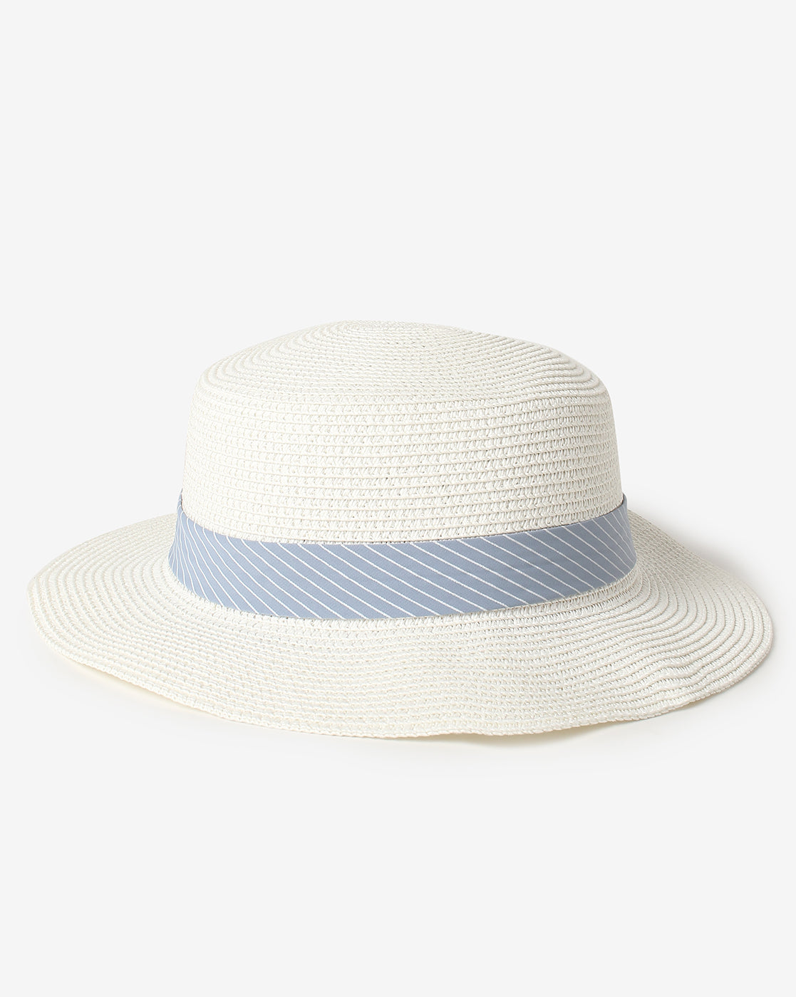White Textured Scarf Sun Hat