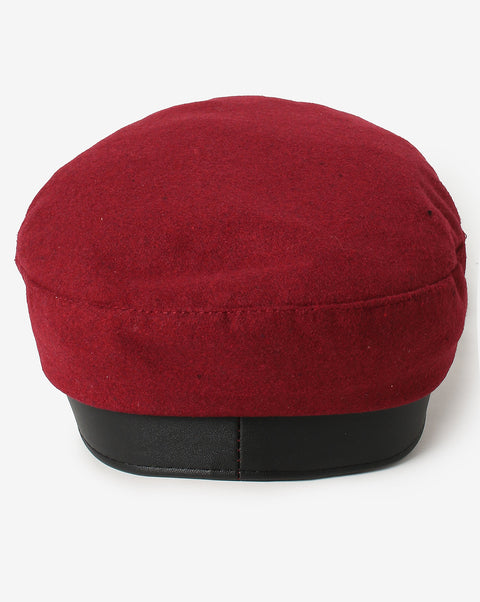 WOMEN RED VINTAGE BRETON CAP