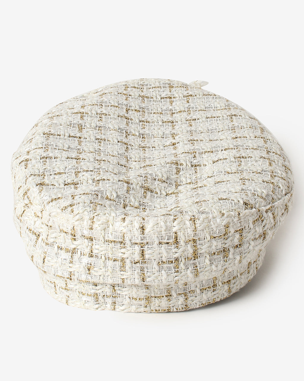 WOMEN WHITE TEXTURED BRETON CAP