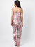 Floral Print 2 Tops, Dress, Pyjama & Coat Satin Night Wear Set