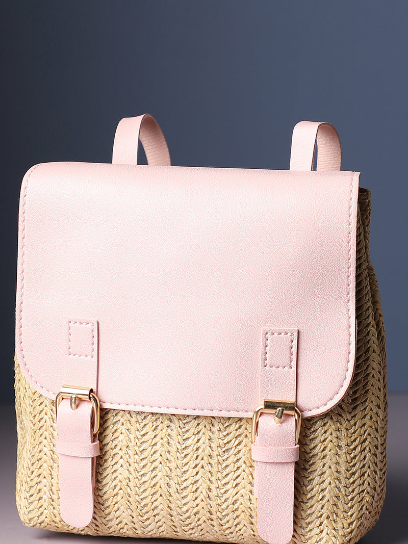 Shirley Pink & Beige Backpack