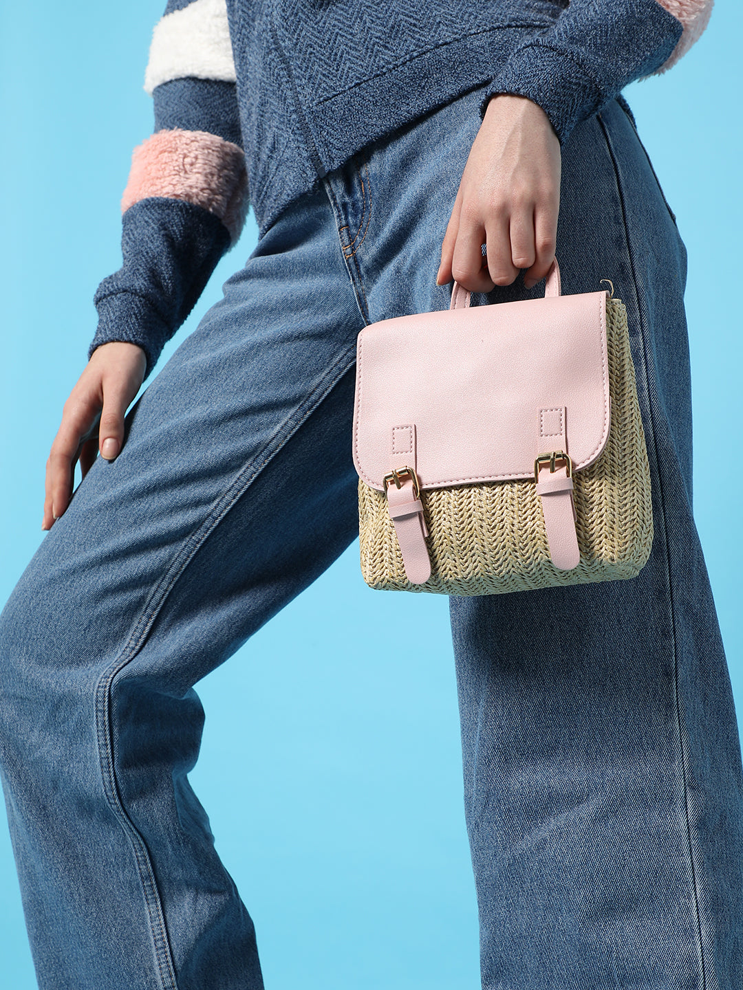 Shirley Pink & Beige Backpack