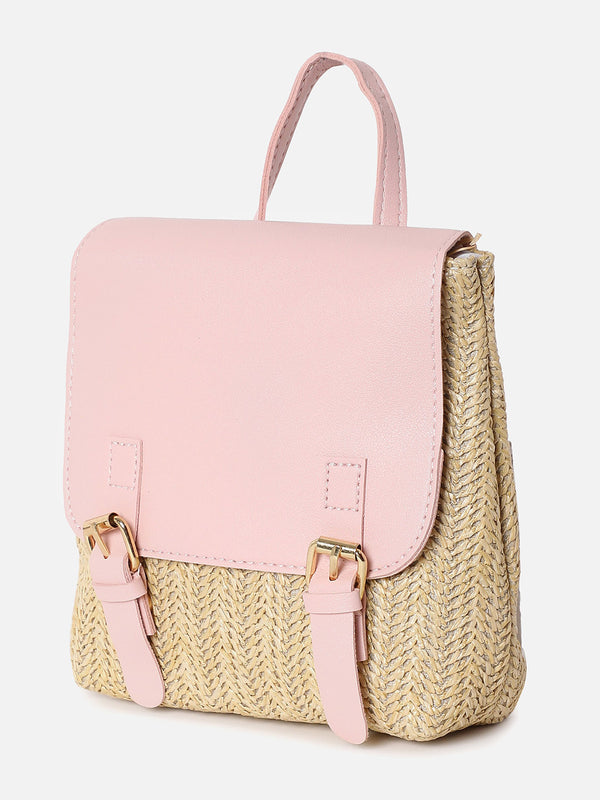 Shirley Pink & Beige Backpack