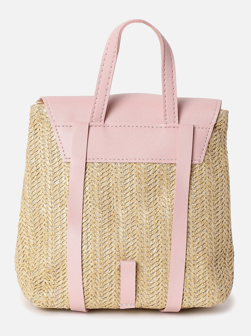 Shirley Pink & Beige Backpack