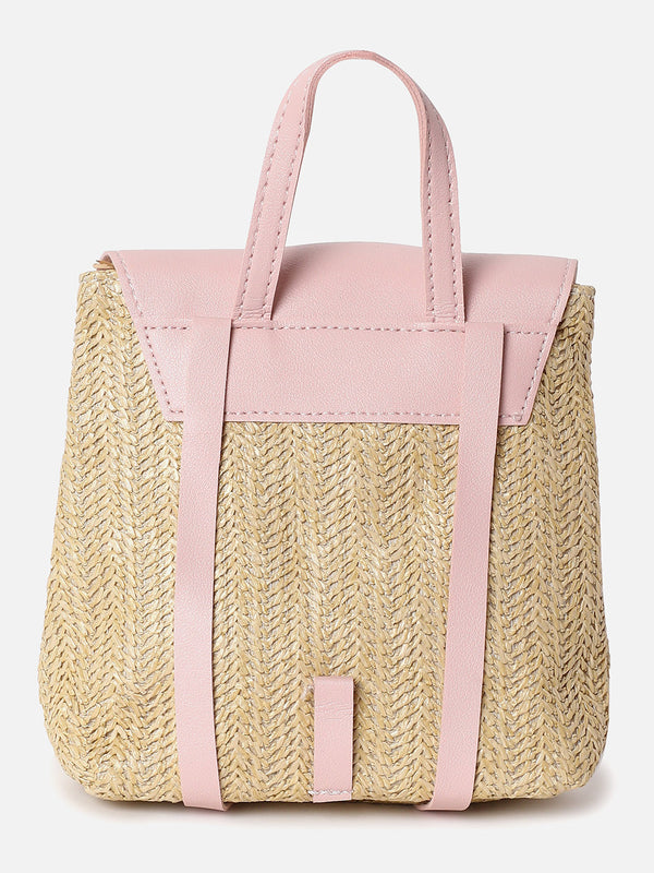 Shirley Pink & Beige Backpack