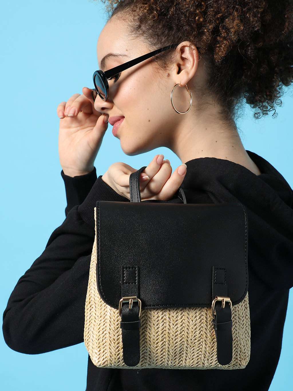 Shirley Black & Cream Backpack