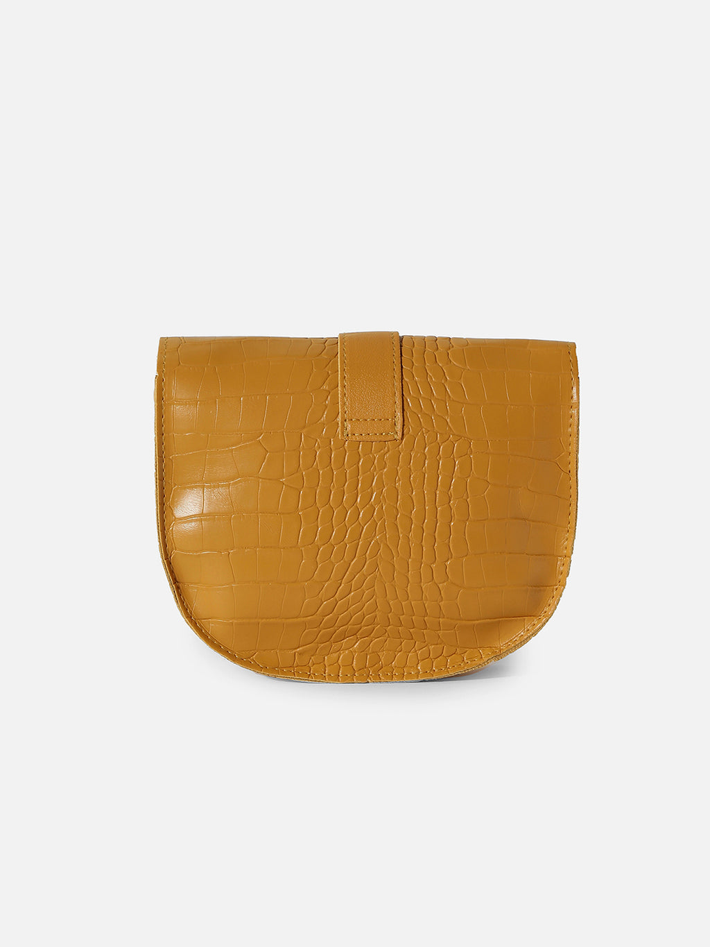 Croco Yellow Cross Body Bag