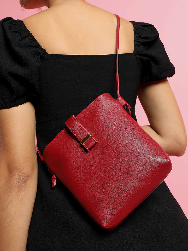 Daisy Maroon Cross Body Bag