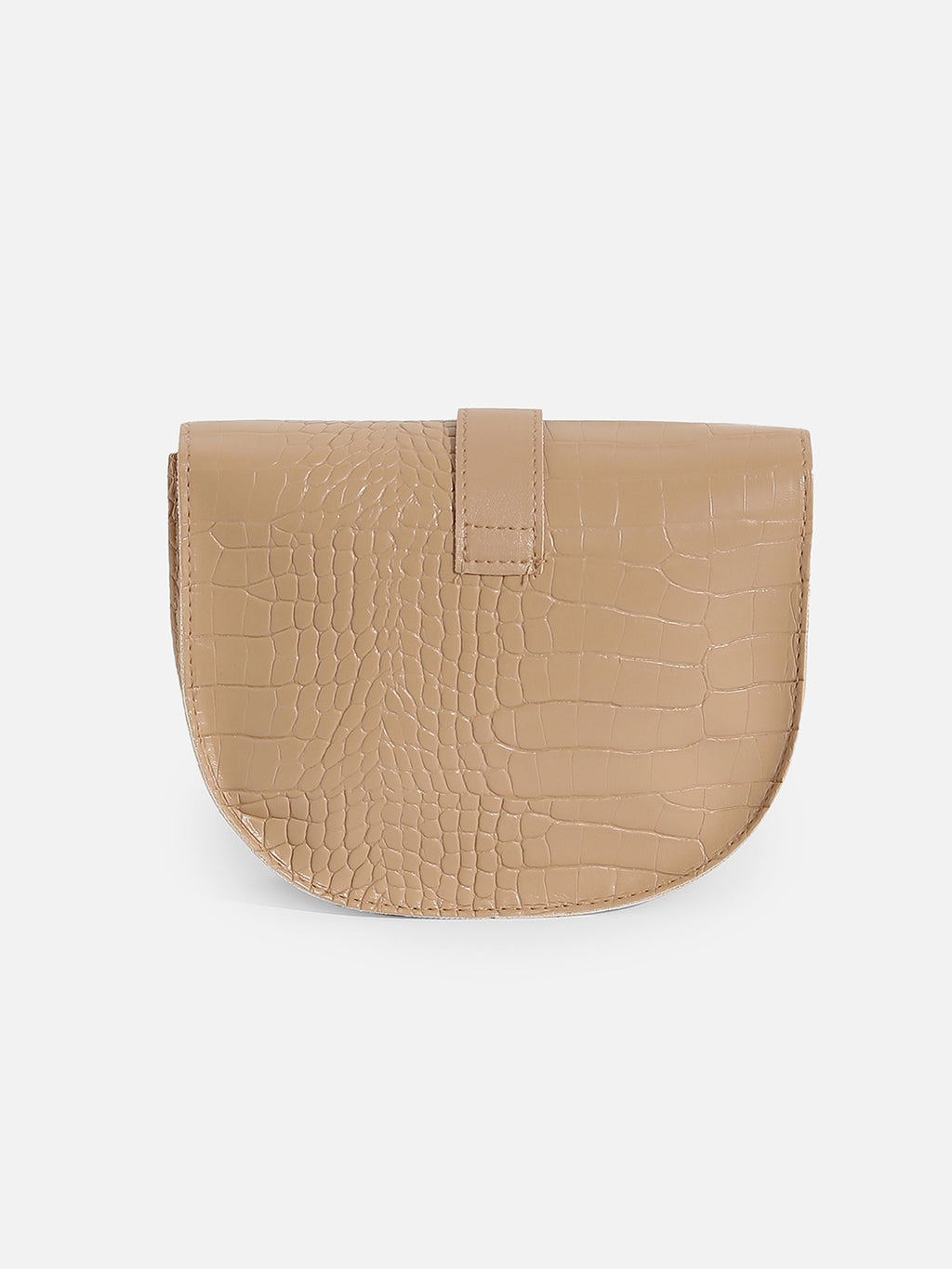 Croco Beige Cross Body Bag