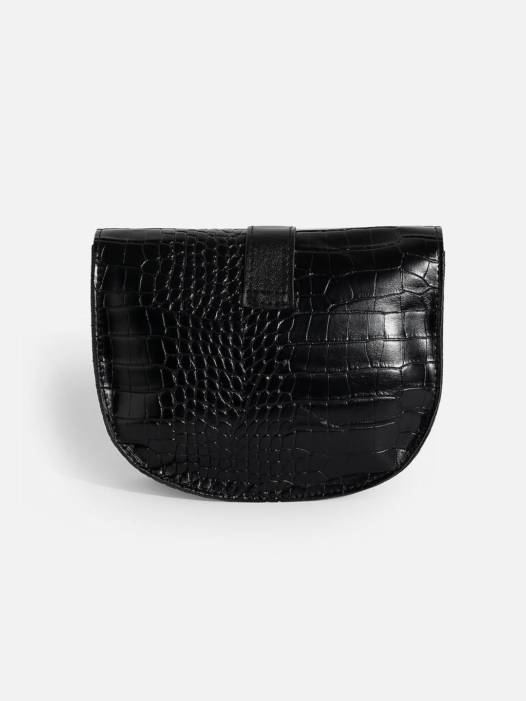 Croco Black Cross Body Bag