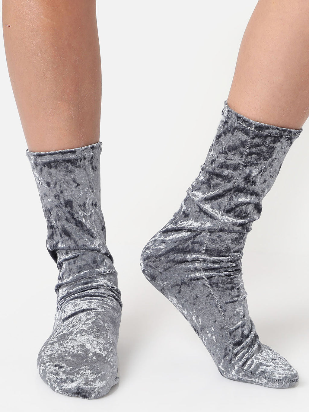 Velvet Calf-Length Socks