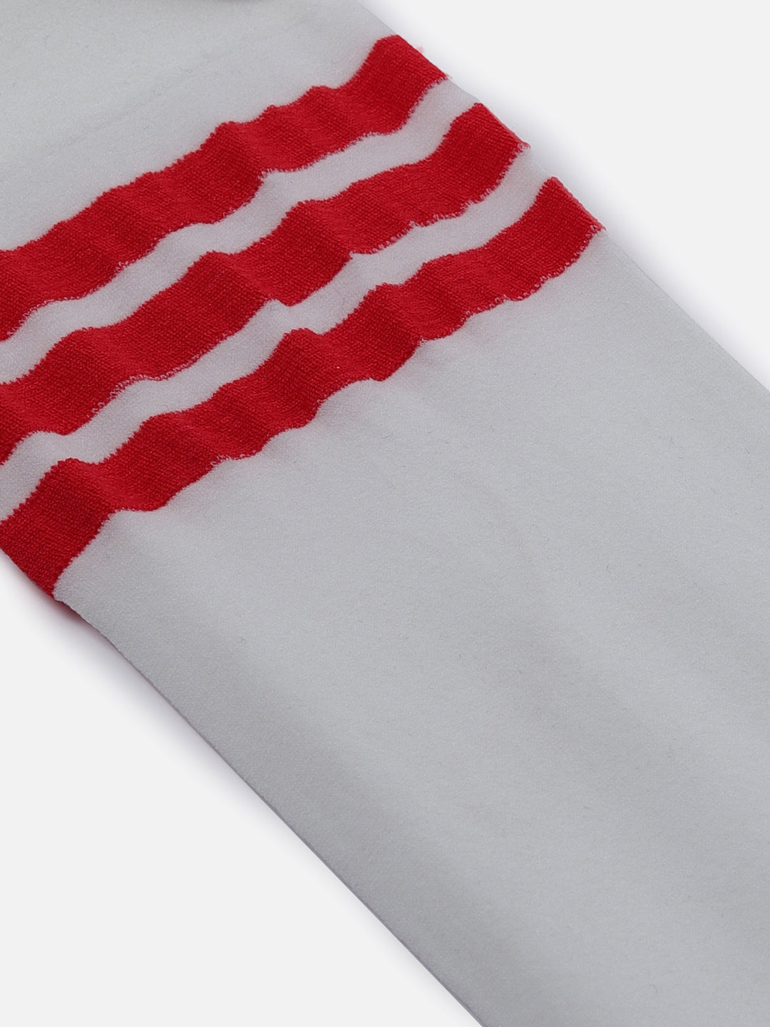 White Stripe Solid Thigh High Stockings
