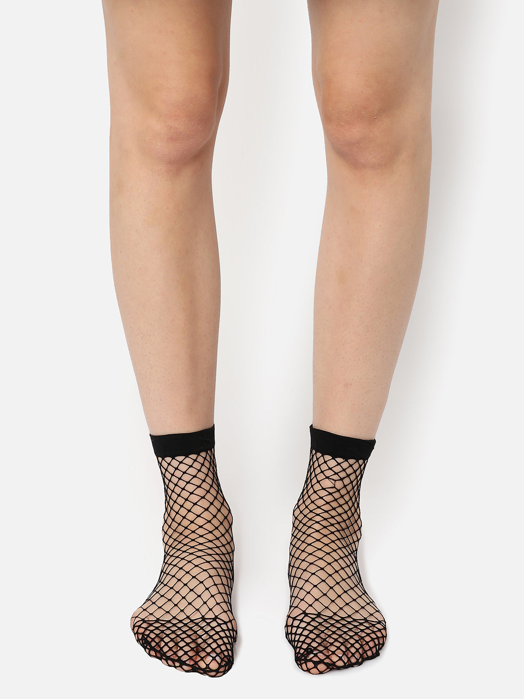 Black Fishnet Ankle Length Socks