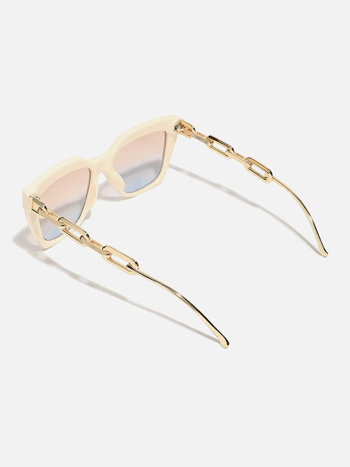 White Frame Gold Stem Cat Eye Sunglass