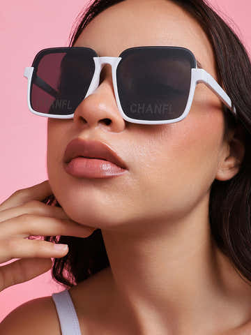 White Frame Oversized Sunglasses