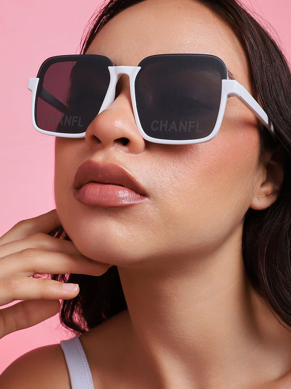White Frame Oversized Sunglasses